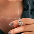 thumbnail image 2 of Forever Jewels 2 Ct Round Cut Moissanite Women Initial letter Pendant 14K White Gold, 2 of 5