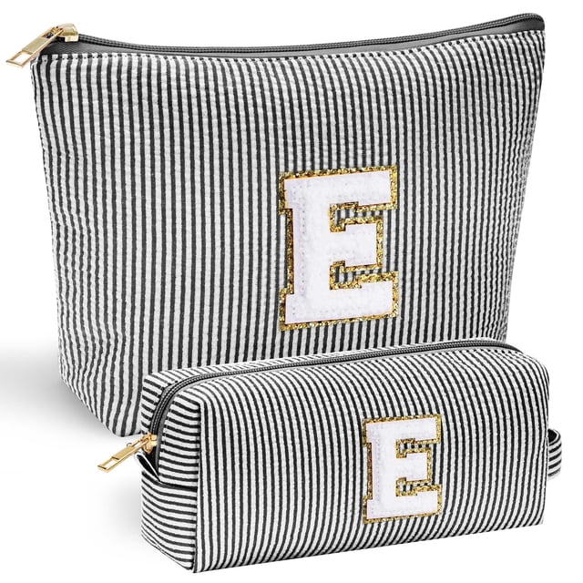 Regalos de cumpleaños YOOLIFE para mujer: regalos para cumpleaños 21, 30 y 50 para ella, mamá, hermana y amiga. Neceser con inicial, color negro.