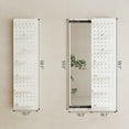 thumbnail image 3 of Muwuele Full Length Mirror, Pegboard with Shelf and Hooks, 64"L x 16"W, Wall Mounted Mirror with Multifunctional Design Panel, Entryway Mirrors for Living Room, Bedroom, White, 3 of 11