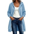 thumbnail image 6 of SwiftWear Women's Zip Up Hoodie Oversized Long Tunic Bucket Pocket Sweatshirt Full Length Casual Drawstring Coat, 6 of 9
