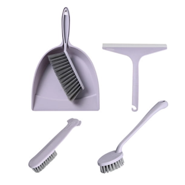Juego de cepillos para recogedor de escoba de 5 piezas Mini raspador de recogedor de mano de plástico para mesa, escritorio, tablero de teclas de encimera, púrpura Inevent HA004128-01