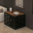 thumbnail image 2 of Heavy Duty Dog Crate, 42 Inch Dog Crate Furniture for Medium Large Dogs, Wooden Thickened Dog Cage Kennel Decorative Pet House Indoor with Removable Trays  and Lockable Wheels, 2 of 8