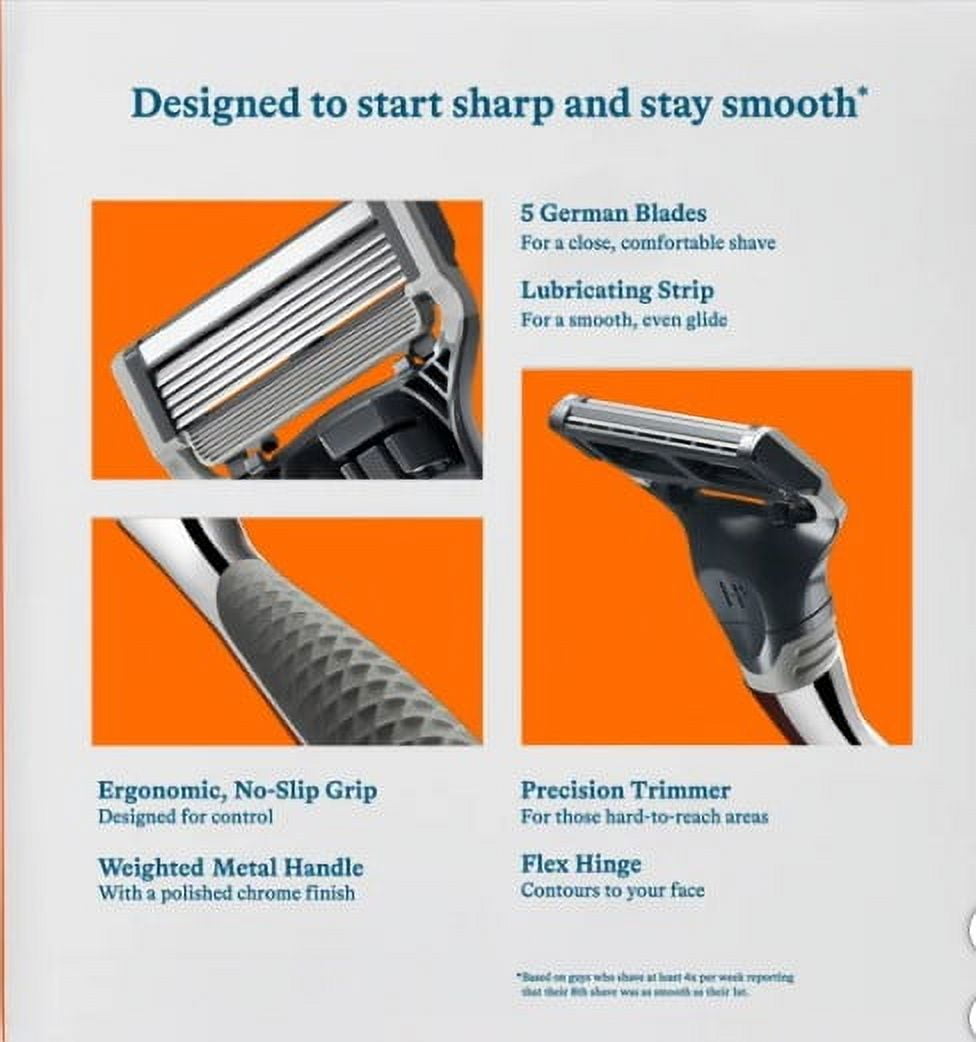 Harry's Chrome Edition Razor Set 13 Cartridges + 1 Handle