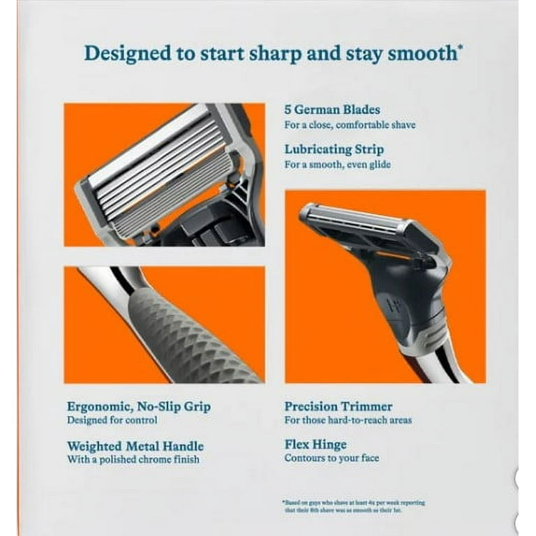 Harry's Chrome Edition Razor Set, 13 Cartridges, Die-Cast Zinc