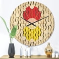 thumbnail image 2 of Designart 'Wave Retro Pattern' Mid-Century Modern Wood Wall Clock, 2 of 5