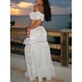 thumbnail image 4 of Women's 2-Piece Boho Outfit – Summer Off-Shoulder Crop Top  High-Waist Flowy Maxi Skirt Set for Beach  Vacation, 4 of 6