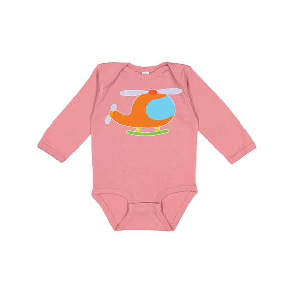 Inktastic Helicopter Cute Flying Boys or Girls Long Sleeve Baby Bodysuit