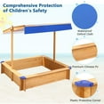 thumbnail image 3 of CASEMIOL Retractable Canopy Unisex Kids Sandbox Wood Natural, 25.8 lb, 3 of 8