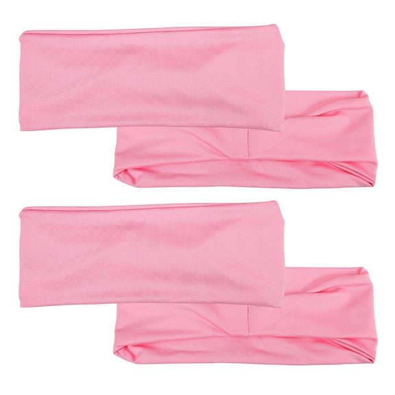SOPOTUTU 4Pcs Pink Athletic Sweatband Headbands Lightweight Non Slip Sports Bands