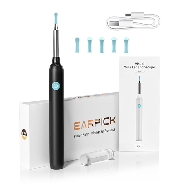 Seitruly Kit de eliminación de cerumen Orejas profesionales Equipo de cámara de limpio Electrónica Negro