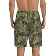 thumbnail image 3 of Kdxio Green Snake Skin Print Mens Sleep Shorts Bottoms Soft Comfy Pajama Wear Pants with Drawstring Pockets, 3 of 7