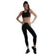 thumbnail image 3 of Women's Color-Black Activewear Leggings - Black / Olive Green, L, 3 of 5