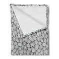 thumbnail image 2 of Black and White Soft Flannel Fleece Blanket, Line Art Style Foliage Pattern with Striped Leaves and Petals Botany Theme, Cozy Plush for Indoor and Outdoor Use, 50" x 70", Black White, by Ambesonne, 2 of 5