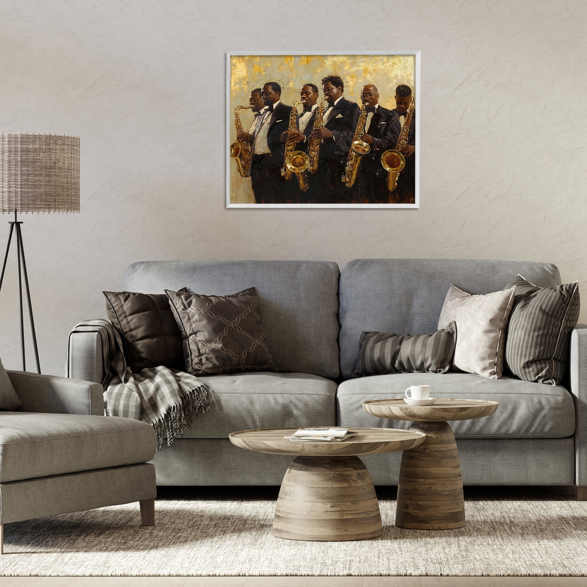 Golden Era Ensemble White Framed Giclee Art, design by Marta Wiley