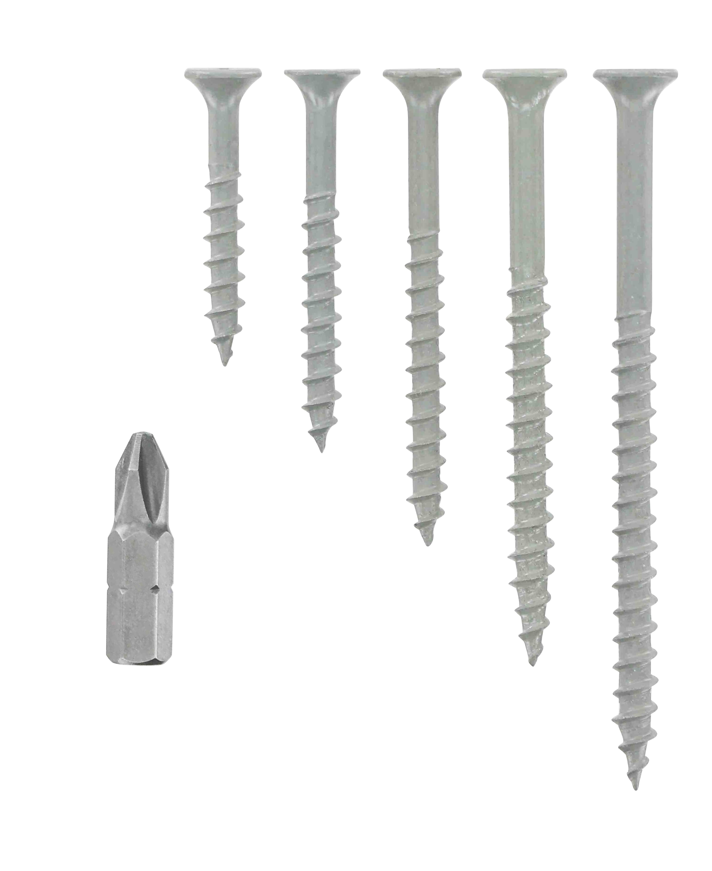 Fas-n-tite Exterior Wood Screw Assortment Tub, Various Sizes, Steel, Epoxy Coated, Gray, 300 pack