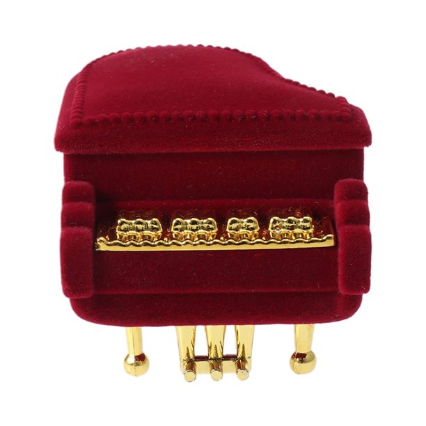 BRIGHTFUFU Caja de anillo de piano Pendiente Colgante Caja de almacenamiento de joyas Caja de regalo