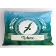 thumbnail image 1 of Geometric Forest Pillow Sham Polygonal Nature Gradient Effect Blue and Green Tiles with Seagull Motif, Decorative Standard Queen Size Printed Pillowcase, 30 X 20 Inches, Multicolor, by Ambesonne, 1 of 2