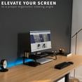thumbnail image 4 of VIVO Black Wood 24" Wide Desktop Stand Ergonomic TV Monitor Riser Desk Organizer, 4 of 9