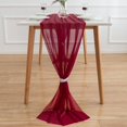 thumbnail image 2 of Chemin de Table en Chiffon Bordeaux 27x157 Pouces pour Décoration de Table de Mariage, 2 of 4