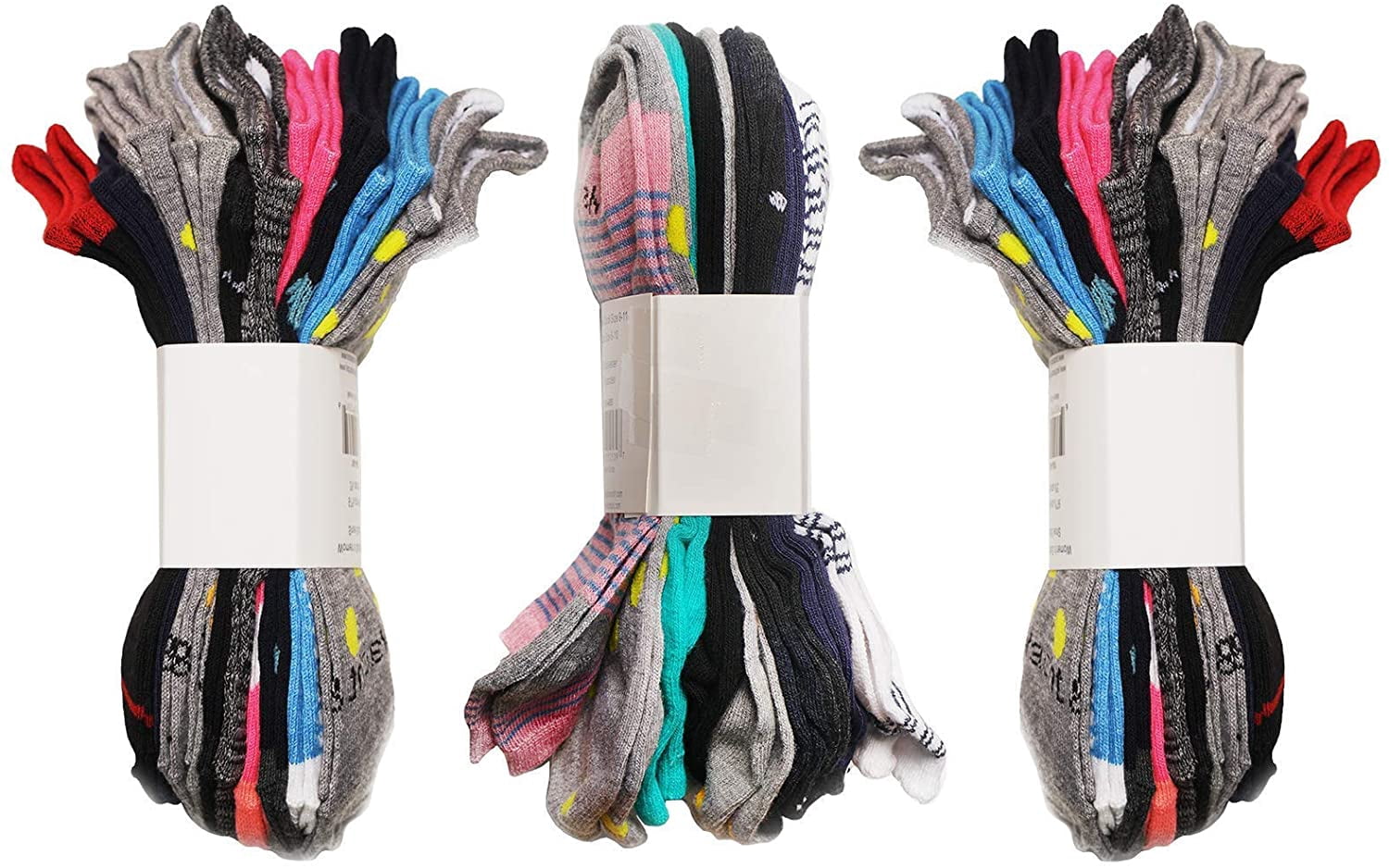 30 Pairs Low Cut Ankle Socks for Women Girls Boys Men, Bulk Pack, Fun Cute, Patterned Colorful Soft (Womens 30 Pairs Patterned)