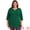 Dark Green, variant on Women's Plus Notched Neck 3/4 Sleeve Front Pleated Button Decor Blouses Dressy Casual 3X Black