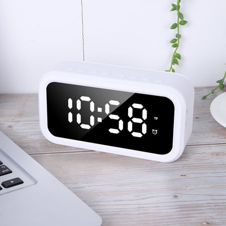 Electronic Clock  Speaker  Multi-Function Nno Noise Bedroom For Home Living Room Office White