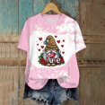 thumbnail image 4 of zaveiop Short Sleeve Shirts for Women Cute Garden Love Design for Women T-Shirt (Pink, XXL), 4 of 8