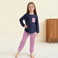 thumbnail image 5 of Cethrio Girls 2 Piece Pajama Sets, Crew Neck Pullover Long Sleeve Girls' Sleepwear Loungewear Pink Size 10-12, 5 of 8