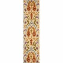 SAFAVIEH Chelsea Landen Southwestern Wool Runner Rug, Ivory/Multi, 2'6" x 10'