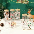 thumbnail image 3 of Christmas Glass Cups 16 oz Xmas Mason Jars with Lids & Straws Cute Colored Xmas Mugs for Water Juice Milk Christmas Gifts - A, 3 of 7