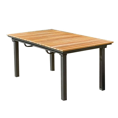 Benjara Ankia 62-84 Inch Outdoor Extendable Dining Table, Aluminium, Brown
