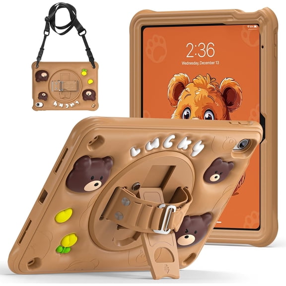 REQO for iPad 10th Generation Case 2022 with Shoulder Strap,Silicone Durable Multi-Layer Protection with Pencil Holder and Kickstand, Heavy Duty Shockproof Rugged Protective Case
