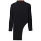 thumbnail image 4 of pstuiky camisas de manga larga para hombre, Camiseta básica de cuello medio alto para hombre con elástico y botones, hombros descubiertos Tops casuales para hombres m, 4 of 5