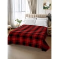 thumbnail image 2 of Red Black Plaid Flat Sheet Only Twin Size, Soft Breathable Bed Top Sheets for Mattress, Vintage Farmhouse Abstract Buffalo Check Luxury Bedding Flat Sheets for Home Hotel Bedroom Bed Protection, 2 of 9