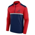 thumbnail image 2 of Men's Fanatics Navy Atlanta Braves Unstoppable Quarter-Zip Top, 2 of 3