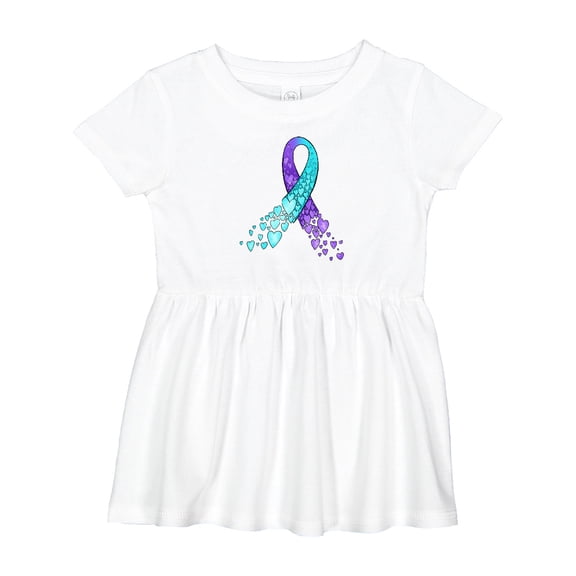 Inktastic Suicide Prevention Ribbon with Blue and Purple Hearts Girls Baby Dress