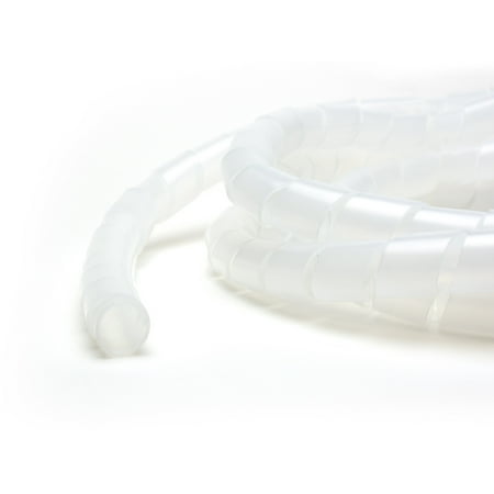 Secure Cable Ties 1 Inch Clear Polyethylene Spiral Wrap - 10 Foot