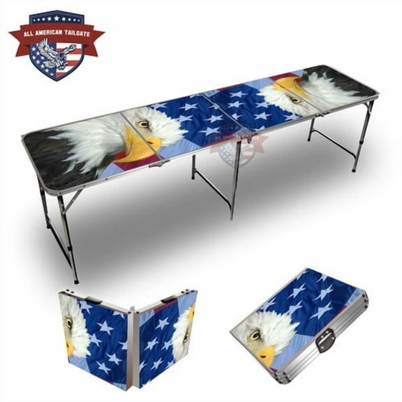 Patriotic Bald Eagle 8ft Tailgate Table