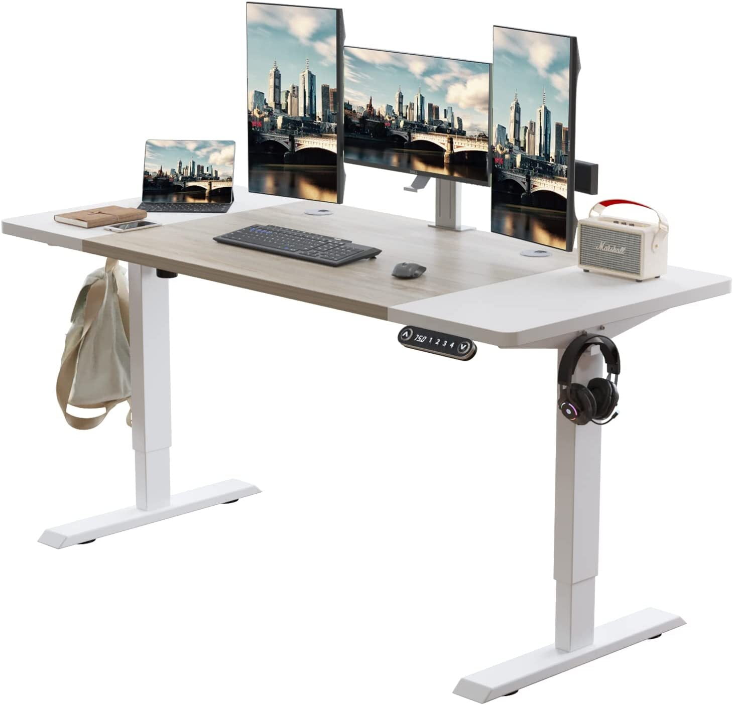 Electric Height Adjustable Standing Desk, CometMin 63x 30 Inches Stand