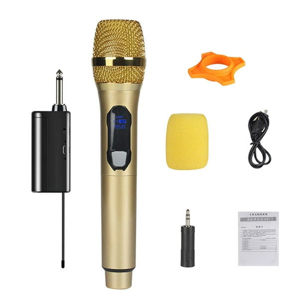 MICRÓFONO inalámbrico, niños, adultos, teléfonos portátiles, tabletas, fiestas, TV, computadoras, cancelación de ruido con , regalo, cumpleaños Oro Sunnimix Micrófono inalámbrico