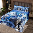 thumbnail image 2 of Erosebridal Magical Dragon Coverlet Set King,Snow Castle Bedding Set，Magic Animal Decor,3-Piece, 2 of 5
