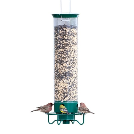 Droll Yankees Flipper Squirrel-Proof Tube Bird Feeder  Green