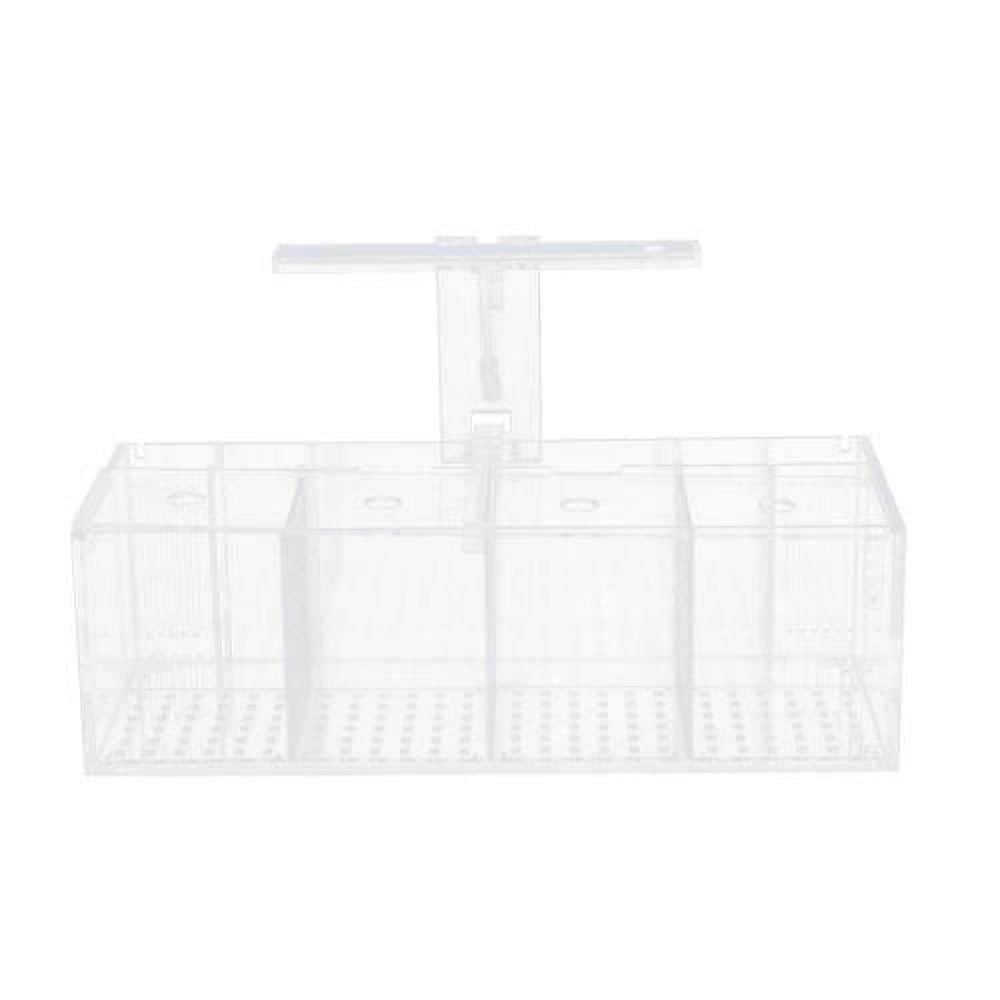 LED Light Aquarium Acrylic 4 Grids Betta Fish Tank Isolation Box with Pump
