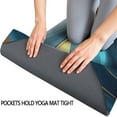 thumbnail image 3 of Blue Gold Marble Pattern Hot Yoga Mat Towel Non Slip for Hot Yoga - Quick-Drying Yoga Mat Cover with 4 Corner Pockets with Travel Bag - Hot Yoga Towel Non Slip Grip Moisture Wicking Sweat 70"x26", 3 of 6