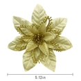 thumbnail image 6 of 12-Pack Artificial Glitter Poinsettia, Flower Sticks, Christmas Flower Ornaments, Floral Stems, Picks, Branches, Xmas Tree Decorations for Holiday, Party, Wedding, 5.12-inch, Gold, 6 of 6