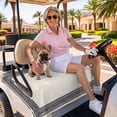 thumbnail image 3 of Golf Cart Seat Covers for 2 Seater,Black Cream Greek Key Microfiber Cart Seat Towel Blanket,Geometric Greece Ancient Rustic Absorbent Breathable Non Slip Bench Seats Protector for Golf Course 51"x31", 3 of 9