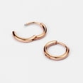 thumbnail image 2 of 1.6mm Surgical Steel Hoop Earrings for Women 8mm Hinged Huggie Hoop Small Hoop Earrings Rose Gold Plated, 2 of 3