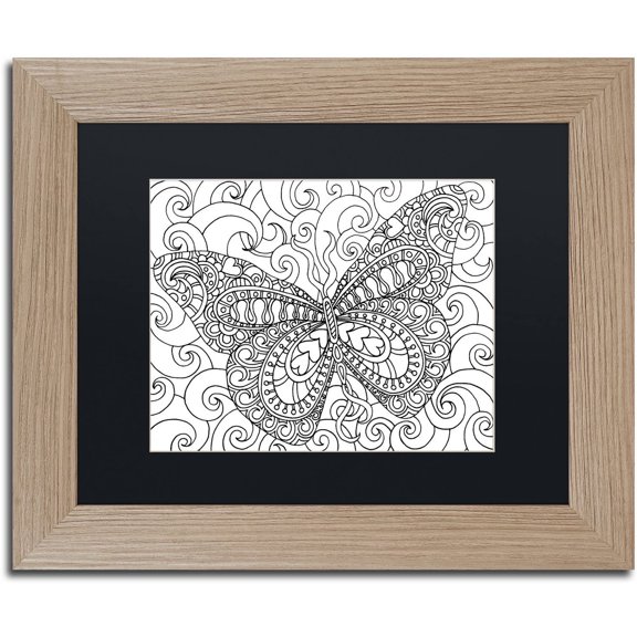 Trademark Fine Art "Bashful Garden Butterfly Soaring II" Canvas Art by Kathy G. Ahrens, Black Matte, Birch Frame