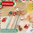 thumbnail image 3 of 8 PCS Christmas Straw Topper, Straws Cover for Stanley 30&40 Oz Tumbler, Cute Christmas Straws Caps in Various Shapes, Drinking Straw Tip Covers for 0.4 Inch/10 mm Straw, 3 of 10