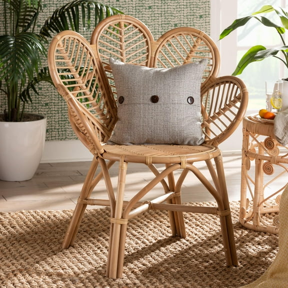 bali & pari Eliava Rattan BOHO Peacock Chair, Natural Brown